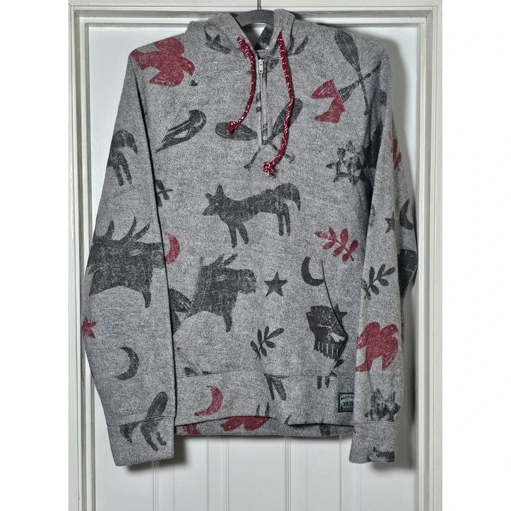 Polo Country Ralph Lauren Brushed Fleece Outdoor Grey Hoodie Sweater Small